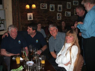 Darby Allen, George Peirce, Muzz Cowley, Mary Cowley. Background Helen Bailey, Annette Laurie, Bob Burton, Archie Gemmell